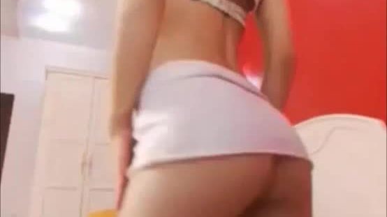 Hot teen strip dancing at home