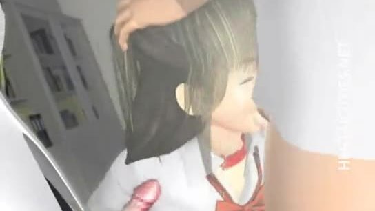 Japan 3d hentai schoolgirl eat two dicks