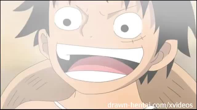 One piece hentai luffy heats up nami