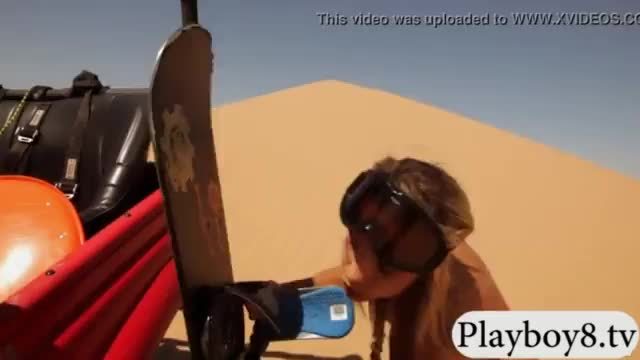 Badass hotties full frontal sandboarding