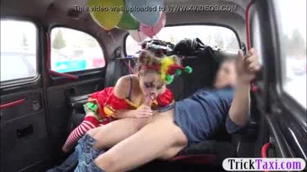 Sweet babe in costume likes drivers cock