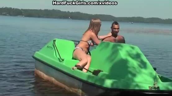 Titted blonde fucked hard in a boat xxx