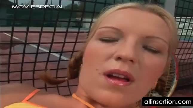 Broke blonde fucks on field for money