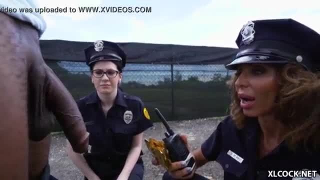 Cock hungry cops lyla lali and norah gold sucking giant black pole
