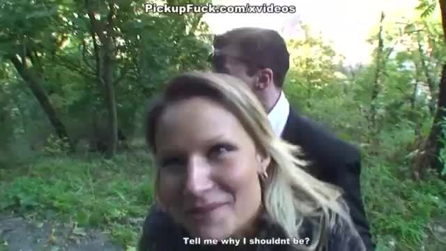 Outdoor sex scene with a blonde