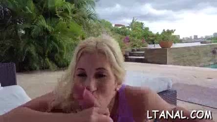 Breathtaking nymph sucks hard schlong