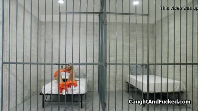 Horny blonde blows prison guard